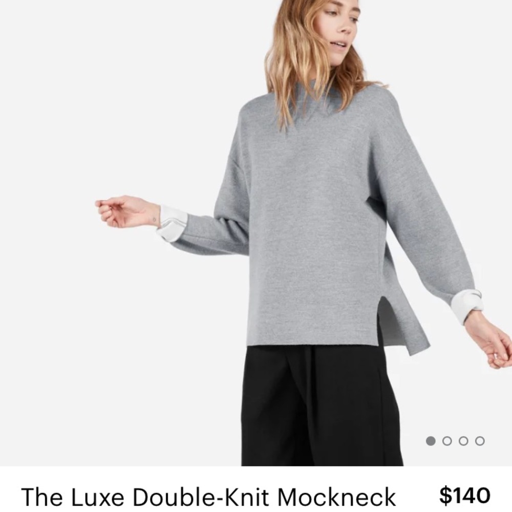 Everlane lux double knit mock neck sweater NWOT xs